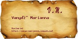 Vanyó Marianna névjegykártya